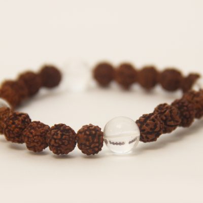 Rudraksha and Clear Quartz Bracelet