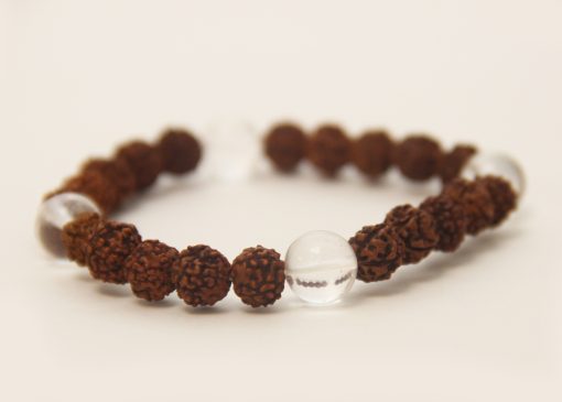 Rudraksha and Clear Quartz Bracelet