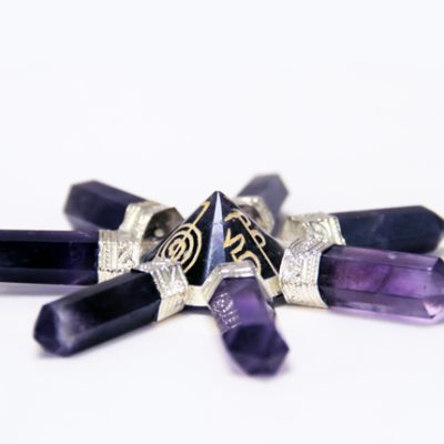 Amethyst Generator with Engraved Reiki Symbols