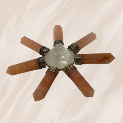 Red Aventurine with Clear Quartz Generator