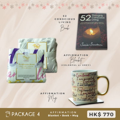 Complete Affirmation Package: Affirmation Blanket + Affirmation Mug + Book