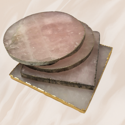 Rose Quartz Coaster Set of 4
